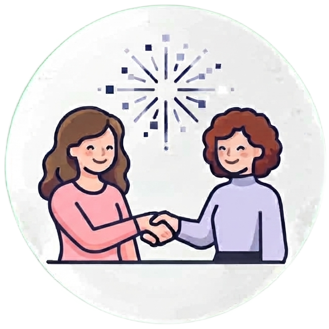 صديقتان تتصافحان