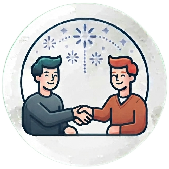 صديقان يتصافحان